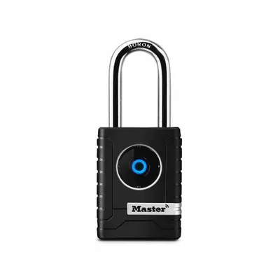 MASTER LOCK Bluetooth Padlock: Black, Steel, Long Shackle - Long Shackle Bluetooth Padlocks
