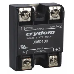 Panel-mounted solid-state relay with MOSFET DC output, Form A (SPST-NO) switch configuration, and screw-clamp terminals. Rated for 1 to 48 VDC output at up to 80 A, with 15 mA input current. Not finger-safe; requires external heat sink for operation. Suitable for switching DC loads in industrial control panels and automation systems.