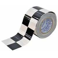 Floor Marking Tape: Gen Purpose, Checkered, Black/White, 4 in x 100 ft, 8 mil Tape Thick (MPN 121915)