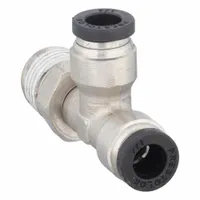 PARKER Push-Fit Tee Fitting: 1/4 in OD x 1/4 in Pipe x 1/4 in OD Size, Brass, 1 15/16 in Overall Lg (MPN W171PLP-4-4)