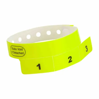 ID Wristband: Stubs Void If Detached, 10 in Overall Lg, 3/4 in Overall Wd - Security Wristbands