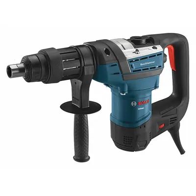 BOSCH Rotary Hammer Kit: Spline, L-Shape, 1 9/16 in Capacity, 6.1 ft-lb, 12 A - Spline Drive L-Shape Corded Rotary Hammers
