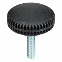 Hand Knob: Knurled, Plastic w/ Steel Thread, #10-24 Thread, 0.75 in Thread Lg, 0.75 in Dia (MPN GN040750K4---21)