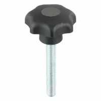 KIPP Hand Knob: 7 Point, Plastic w/ Steel Thread, M8 Thread, 50 mm Thread Lg, 40 mm Dia (MPN K0155.4081X50)