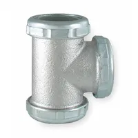 APPROVED VENDOR Tee: Brass, Chrome-Plated, Silver, 1 1/2 in_1 1/4 in Nominal Pipe Size, Slip