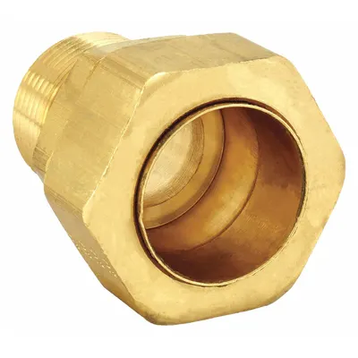 PARKER Compression Fitting Adapter: 1 in OD x 3/4 in Pipe Fitting Size, Compression x MNPT - Self-Aligning Brass Compression Fittings