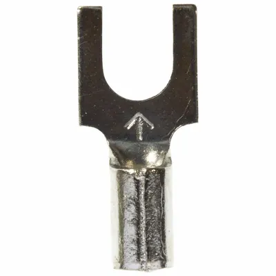 3M Fork Terminals: Bare, #8 Stud Size, 16 AWG – 14 AWG Wire Range, Block Fork - Non-Insulated Fork Terminals