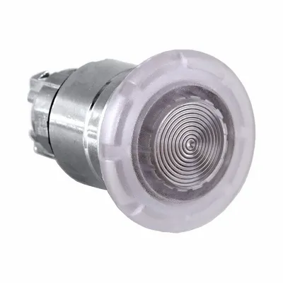 SCHNEIDER Mushroom Head Push Button: 22 mm Mounting Size, Metallic - Illuminated Mushroom-Head Push-Button Operators