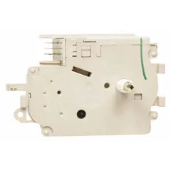 Replacement timer for Whirlpool washing machines and dryers. Controls cycle sequencing, advancing the machine through wash, rinse, and spin stages. Direct OEM replacement part.
