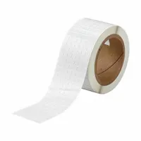 Pre-Cut Label Stock Roll: 1/4 in x 1/4 in, 2 3/8 in, Polyimide, Permanent Adhesive, White (Gloss) (MPN THT-70-767-20)
