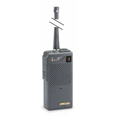 VHF analog handheld two-way radio with 2 W output power and 10 alphanumeric channels. Features a 9-hour battery life and requires an FCC license for operation. Suitable for voice communication in industrial, construction, and facility maintenance environments.