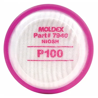 MOLDEX Filter: P100, Magenta Color, Moldex 7000 Series/Moldex 7800 Series/Moldex 9000 Series - Moldex 7000, 7800, or 9000 Reusable Respirators Compatible Filters & Cartridges