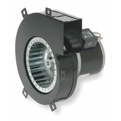 This Dayton OEM direct-drive blower with drive delivers 96 cfm at 1/45 hp. It features a 4 1/2-inch wheel diameter, open motor housing, and clockwise rotation. Designed for 115V AC, single-phase operation, it serves as a replacement unit in ventilation, cooling, or exhaust systems requiring these specifications.