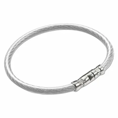 LUCKY LINE PRODUCTS Twisty Key Ring, 1 1/2 in, Metal, Clear Nylon Coated, 5 PK - Key Rings