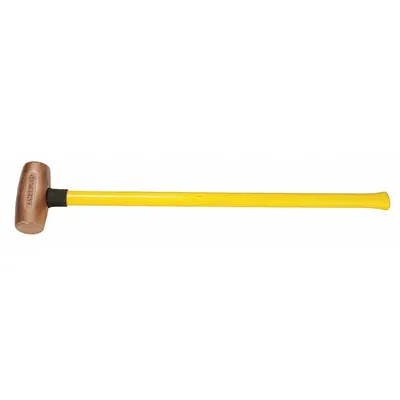 AMERICAN Soft-Face Sledge Hammer: Copper, Fiberglass Handle, 10 lb Head Wt, 4 in Dia - Soft-Face Sledge Hammers