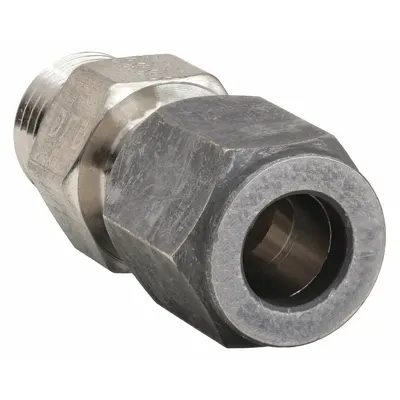 PARKER Compression Fitting Adapter: 1/4 in OD x 1/4 in Pipe size, 1/2-20 Thread Size - Flareless Bite-Type Stainless Steel Compression Fittings