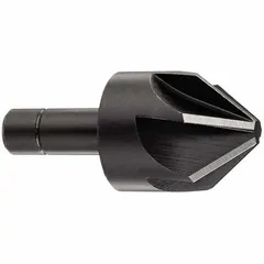 This 60° included-angle countersink features a six-flute design for smooth finishes on ferrous and non-ferrous materials. The AlTiN-coated carbide body provides wear resistance in production machining, tool-and-die work, and aerospace applications. Suitable for deburring and countersinking operations.