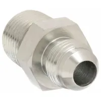Hydraulic Hose Adapter: 1/4 in x 1/4 in Fitting Size, Male x Male, NPTF x JIC, Rigid, Straight (MPN 2021-4-4S)