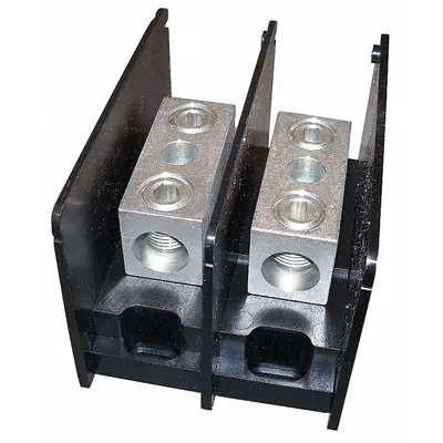 MERSEN Power Distribution Block: Open, Lug, Lug - Open Blocks with Lugs