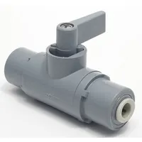 APPROVED VENDOR Manual Two-Way Ball Valve: 1/4 in, PVC, Straight, Push x Push, Full Port Ball Port (MPN 6886790)
