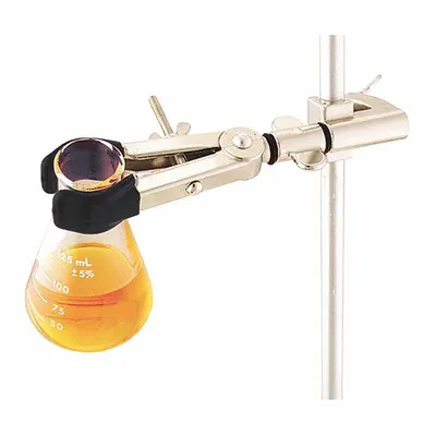 OHAUS Triangular Support Stand: Single Adjust Clamp, Stainless Steel, 6 3/8 in Overall Lg - Lab Clamps