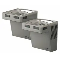 ELKAY Bi-Level Drinking Fountain: On-Wall, 27 in Ht, Front Pushbar/Side Pushbar, 8 gph @ 50°F, Gray (MPN EMABFTL8LC)