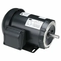 Totally enclosed fan-cooled 3-phase AC motor with C-face and rigid base mounting. Rated 3/4 hp, 1,135 RPM at 60 Hz, 230/460V AC, 2.68/1.34 A full load current. Suitable for pumps, fans, conveyors, and machine tools.
