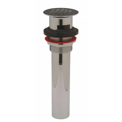 ZURN Sink Drain: Brass, Chrome, 2 1/4 in Overall Dia, Slip, 1 1/4 in Pipe Dia - Sink Drains with Flat Strainer