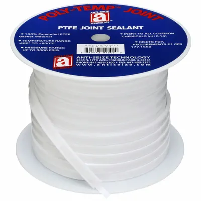 ANTI-SEIZE TECHNOLOGY Gasket-Making Tape: 1/2 in x 150 ft, 0.2 in Thick, -450°F to 600°F - PTFE Gasket-Making Tape