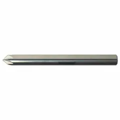 This 100° countersink features six flutes and a TiN coated carbide body for smooth finish and wear resistance. With a 3/16 in body diameter and 3/16 in shank, it is used for precision chamfering and countersinking in ferrous and non-ferrous materials.