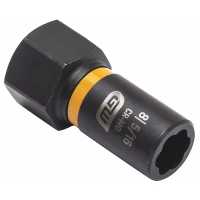 GEARWRENCH Bolt Extractor: 5/16 in Socket Size, 7-Point, Std, Black Oxide - 1/4" Drive Bolt Extraction Impact Sockets