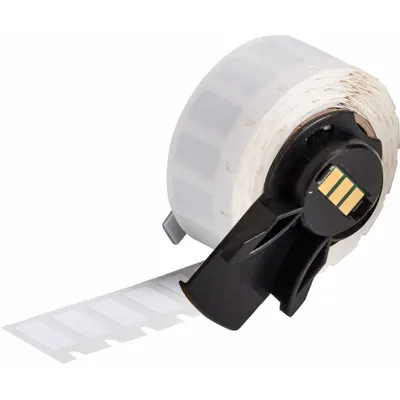 BRADY Pre-Cut Label Stock Roll: 9/32 in x 1/2 in, 1/2 in x 9/32 in, Polyester - Brady Precut Label Rolls