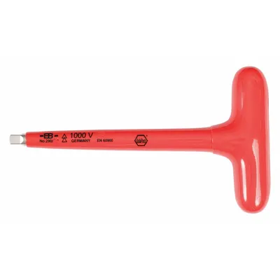 WIHA Socket Driver: 1/4 in Drive Size, 6 1/4 in Overall Lg, Double Insulated Grip - T-Handle Insulated Socket Drivers