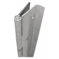 This full mortise-mount piano hinge is constructed from stainless steel, offering corrosion resistance for industrial applications. With a leaf height of 83 1/8 inches and a leaf width of 2 3/16 inches, it is suited for heavy-duty doors, cabinets, and panels requiring continuous support along the full length