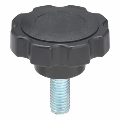 INNOVATIVE COMPONENTS Hand Knob: 8 Point, Plastic w/ Steel Thread, 1/2"-13 Thread - 8-Arm Knobs with Threaded Stud
