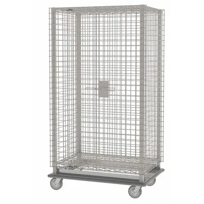 METRO Security Cart: 900 lb, 36 in L x 24 in W Self, 40 in L x 28 in W x 69 in H Overall Dim - Antimicrobial Wire Security Carts