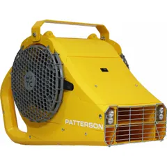 This PATTERSON mobile warehouse dock fan is designed for targeted airflow in loading bays and industrial facilities. It operates on 115V AC with a 1/2 hp motor and a single speed. The non-oscillating design directs air in a fixed position, suitable for cooling workers or equipment in dock environments.