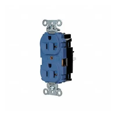 HUBBELL Receptacle: Duplex, 5-20, Blue, 125V AC, 20 A, 2 Pole / 3 Wire (MPN 5362STBL) - General Purpose Receptacles