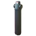 This coalescing filter removes oil and particulate from compressed air systems. It features 1/2 in NPT ports, a flow capacity of 61 cfm, and a maximum operating pressure of 290 psi. Suitable for general industrial applications requiring clean air for pneumatic tools and controls.