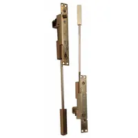 This stainless steel flush bolt is designed for securing the inactive leaf of a pair of doors. It slides into the frame or floor to provide reliable door control. Dimensions: 6 3/4 in height, 1 in width, 2 in length. Suitable for commercial and industrial applications where flush mounting is required