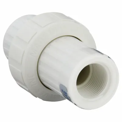 PLAST-O-MATIC Check Valve: Diaphragm, Inline Valve Body, 1 in Pipe Size, FNPT x Socket - Polypropylene Inline Diaphragm Check Valves