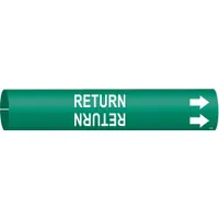 Pipe Marker: Return, Green, White, Fits 1 1/2 to 2 3/8 in Pipe O.D., 1 Pipe Markers, With Arrows (MPN 4120-B)