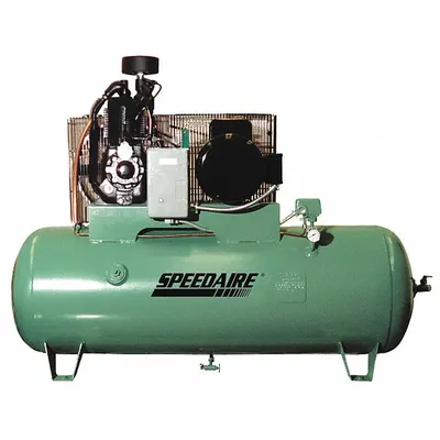 SPEEDAIRE Electric Air Compressor: 5 hp, 2 Stage, Horizontal, 80 gal, 17.3 cfm, 175 psi - Pressure Lubricated Stationary Electric Air Compressors