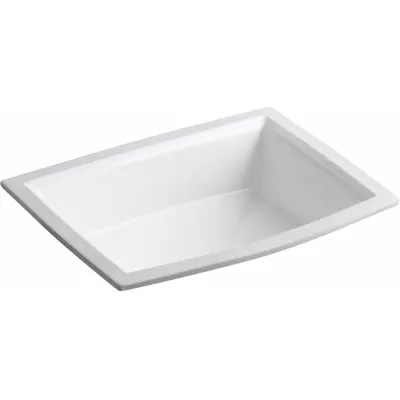 KOHLER Bathroom Sink: White, Vitreous China, 19 7/8 in Overall Lg, 15 3/8 in Overall Wd - Undermount Bathroom Sinks without Faucets