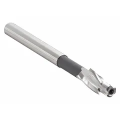 This cobalt counterbore is designed for creating flat-bottomed recesses for 3/8" screw heads. The 1/64" oversized bore provides clearance, and the built-in pilot ensures alignment. Typical applications include machining operations in metalworking and industrial manufacturing where precise recessed fits are required.