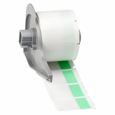 BRADY Wraparound Label: 1 1/2 in x 1 in, 1 in, Vinyl, Green (Matte) - Brady Precut Label Rolls