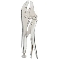 Locking Plier: Curved, Quick Release, 1 1/8 in Max Jaw Opening, 5 in Overall Lg, 3/4 in Jaw Lg