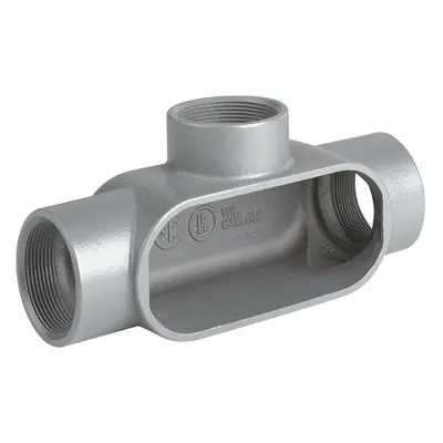 HUBBELL KILLARK Conduit Outlet Body: Iron, 2 1/2 in Trade Size, T Body, 134 cu in Body Capacity - T - Tee Type