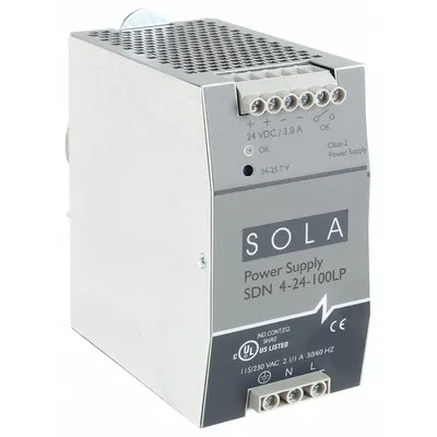 SOLAHD DC Power Supply: DIN Rail, 92 W Output Power - Rated, 3.8 A Current - Output - DIN Rail Mount DC Power Supplies