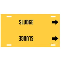 Pipe Marker: Sludge, Yellow, Black, Fits 10 to 15 in Pipe O.D., 1 Pipe Markers, With Arrows (MPN 4273-H)